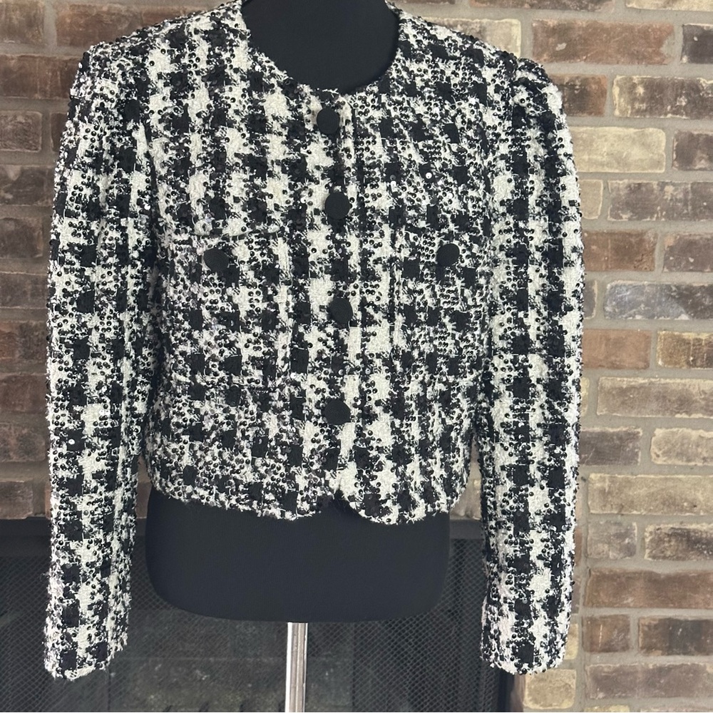 ANTONIO MELANI zize 14 Monochrome Tweed Blazer